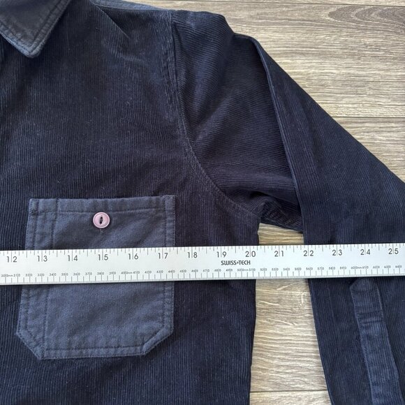 Random Access Men’s Corduroy Shirt S Navy Blue Button-Up Casual Fall Jersey - Picture 8 of 16